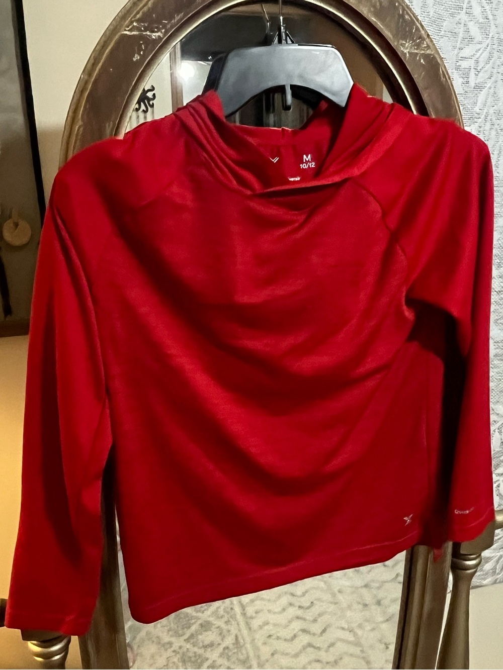 Xersion Red Long Sleeve Hooded Active Shirt
